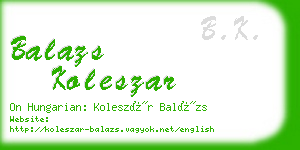 balazs koleszar business card